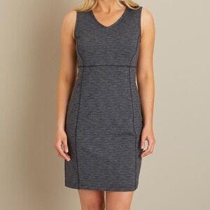 Duluth Trading Womens NoGA Sleeveless Dress Small‎ V-Neck Knit UPF Vacation
